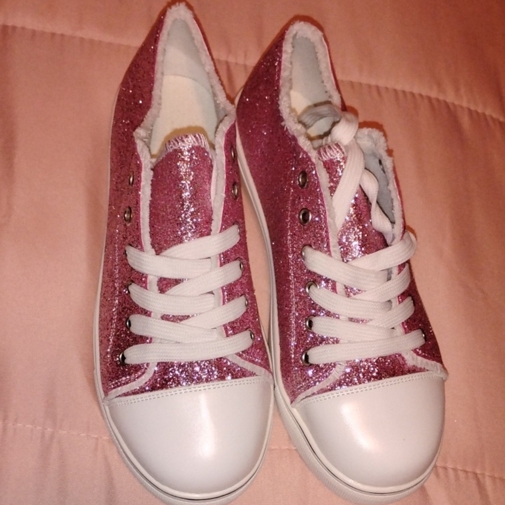 Pink Glitter Sneakers NWOT